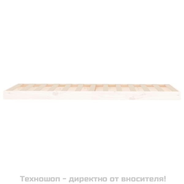 Рамка за легло бяла 75x190 см Small Single борово дърво масив