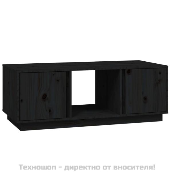 Кафе маса, черно, 110x50x40 см, бор масив