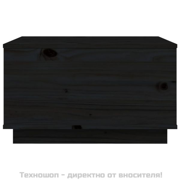 Кафе маса, черна, 60x50x35 см, борово дърво масив