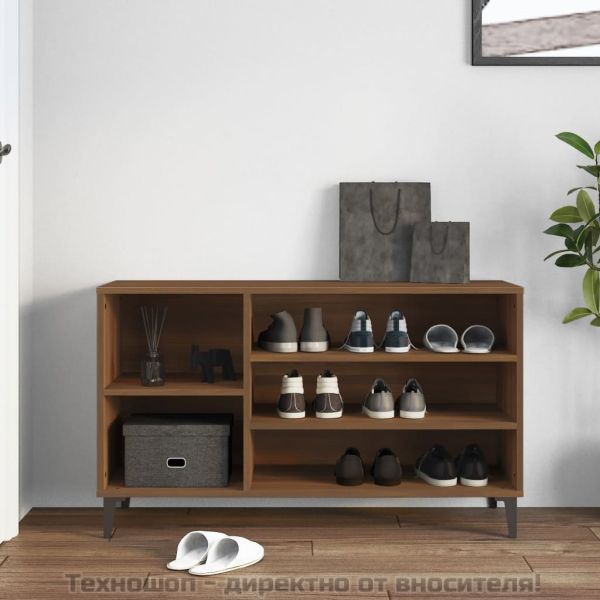 Шкаф за обувки, кафяв дъб, 102x36x60 см, инженерно дърво