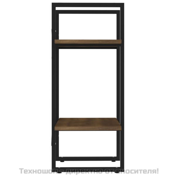 Библиотека на 2 нива, кафяв дъб, 40x30x70 см, инженерно дърво