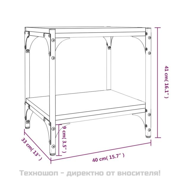 ТB шкаф, черен, 40x33x41 см, инженерно дърво и стомана