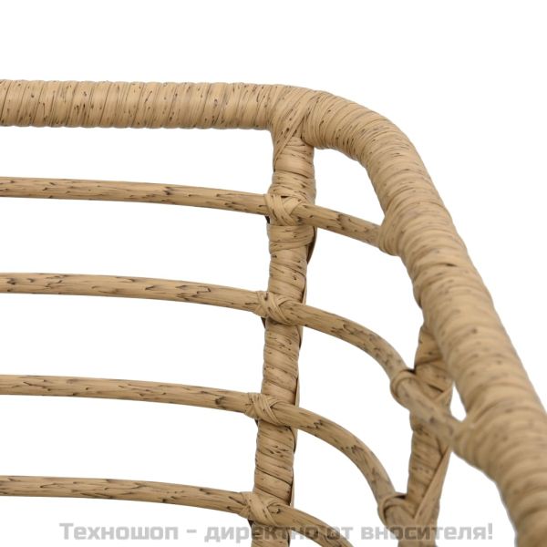 Бистро комплект, 3 части, полиратан, дъб