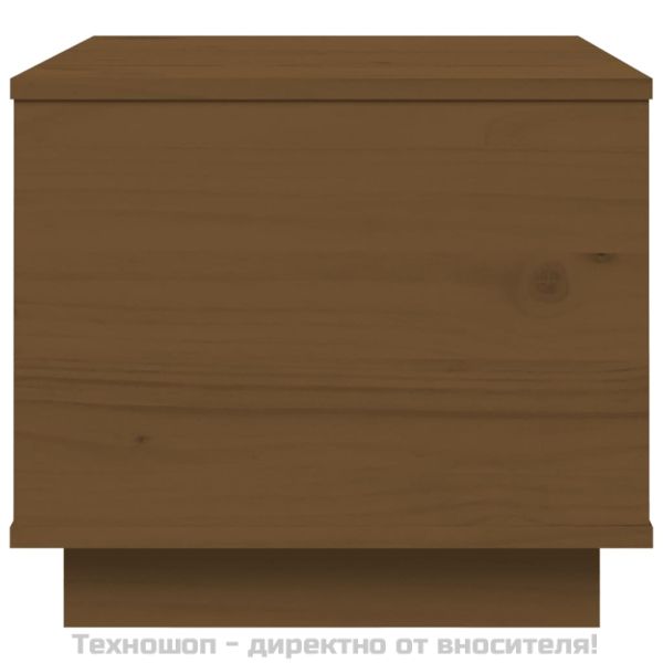 Кафе маса, меденокафява, 40x50x35 см, борово дърво масив