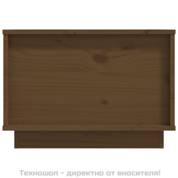 Кафе маса, меденокафява, 40x50x35 см, борово дърво масив