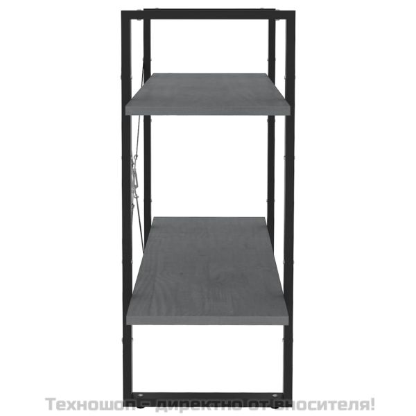 2-етажна библиотека, сива, 80x30x70 см, борово дърво масив