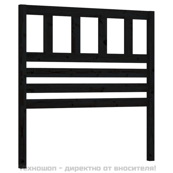 Горна табла за легло, черна, 96x4x100 см, бор масив