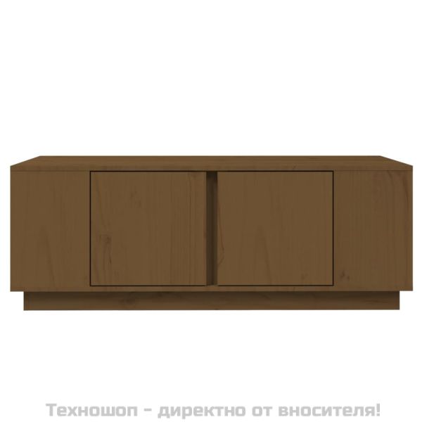 Кафе маса, меденокафява, 110x50x40 см, бор дърво масив