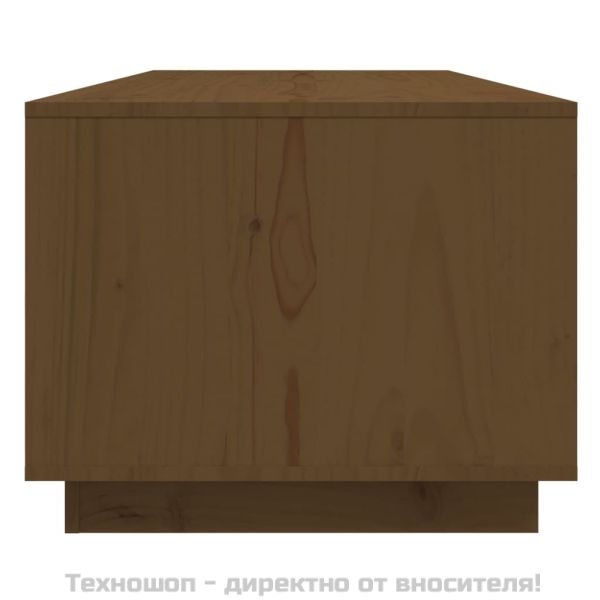 Кафе маса, меденокафява, 110x50x40 см, бор дърво масив