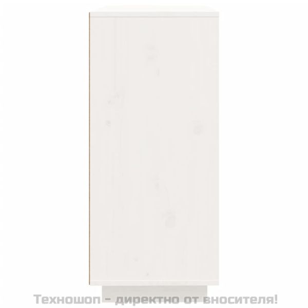 Сайдборд, бял, 60x35x80 см, бор масив
