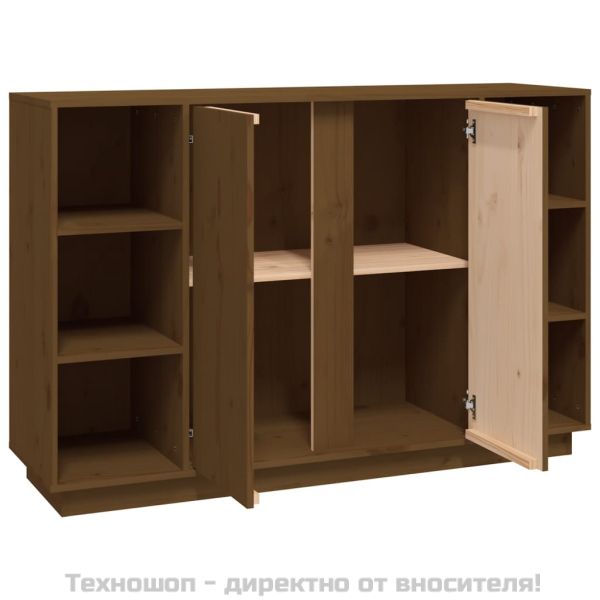 Сайдборд, меденокафяв, 120x35x80 см, бор масив