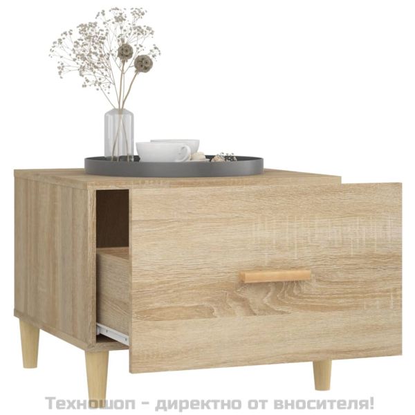 Кафе маси, 2 бр, дъб сонома, 50x50x40 см, инженерно дърво