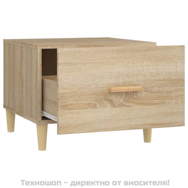 Кафе маси, 2 бр, дъб сонома, 50x50x40 см, инженерно дърво