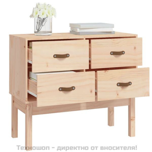 Конзолна маса, 90x40x78 см, борово дърво масив