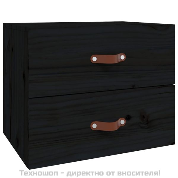 Нощни шкафчета за стенен монтаж, 2 бр, черни 50x36x40 см