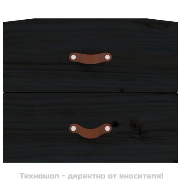 Нощни шкафчета за стенен монтаж, 2 бр, черни 50x36x40 см