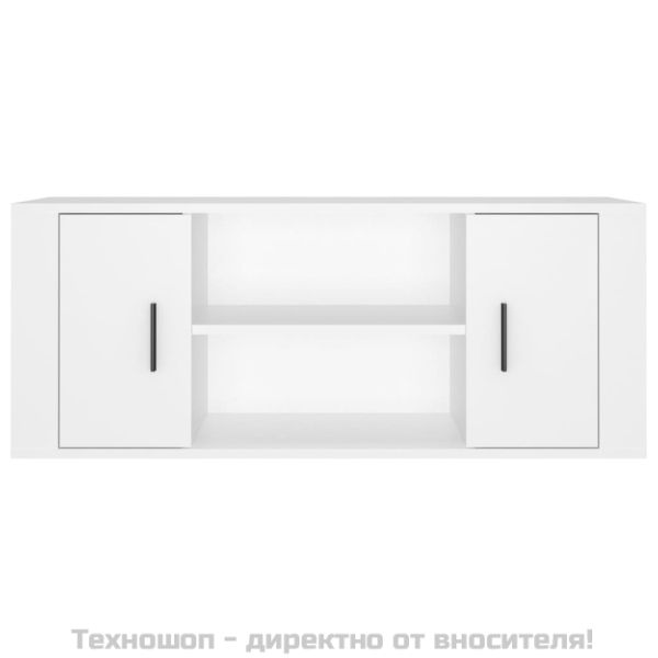 ТB шкаф, бял, 100x35x40 см, инженерно дърво