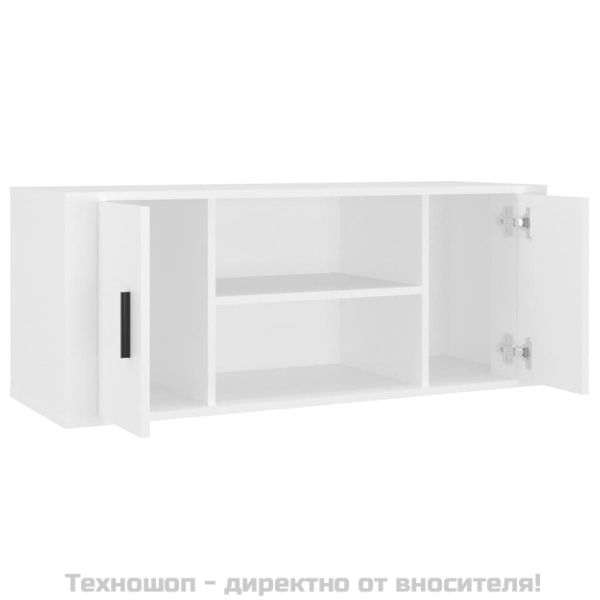 ТB шкаф, бял, 100x35x40 см, инженерно дърво