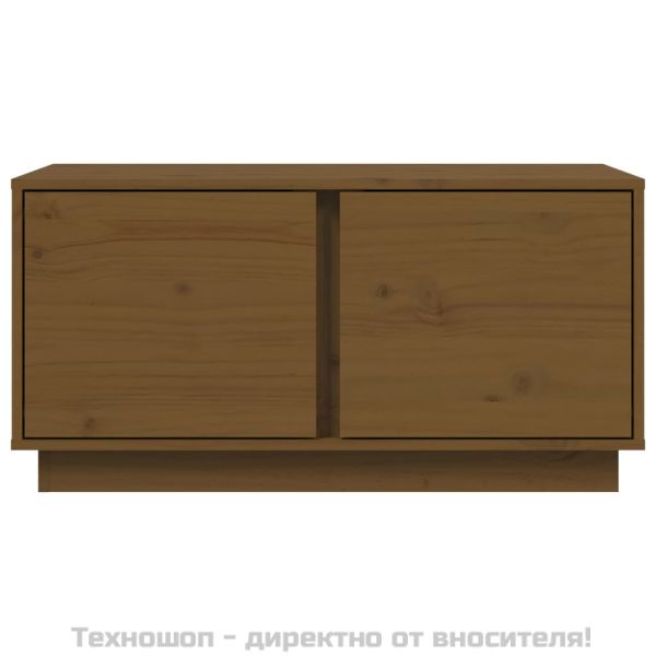 Кафе маса, меденокафява, 80x50x40 см, бор дърво масив