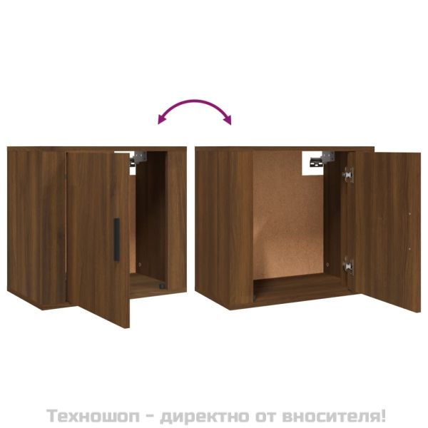 Нощно шкафче за стенен монтаж, кафяв дъб, 50x30x47 см