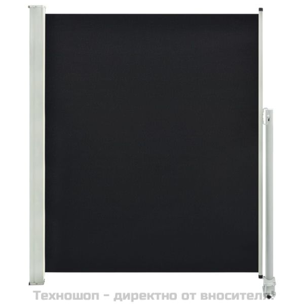 Прибираща се странична тента, 160х300 см, черна