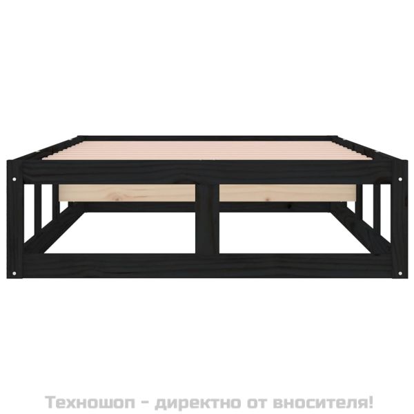 рамка за легло черна 75x190 см Small Single дърво масив