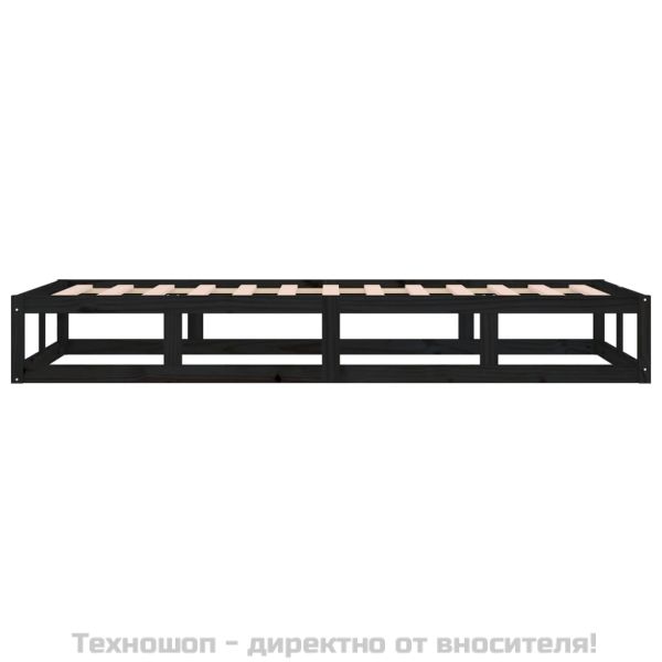 рамка за легло черна 75x190 см Small Single дърво масив
