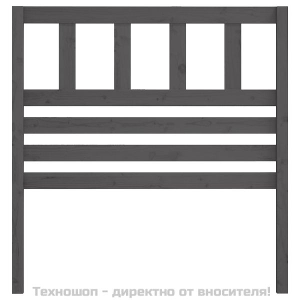 Горна табла за легло, сива, 106x4x100 см, бор масив