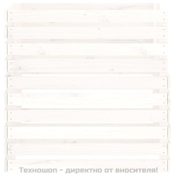 Компостер, бял, 80x80x78 см, борово дърво масив