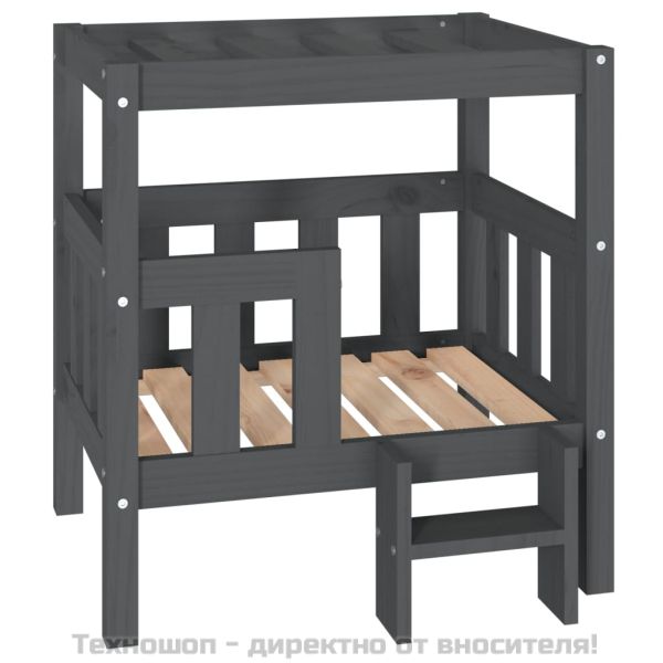 Кучешко легло, Сиво, 65,5x50,5x70 см, борова дървесина масив