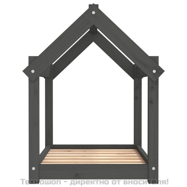 Кучешко легло, тъмносиво, 71x55x70 см, борова дървесина масив