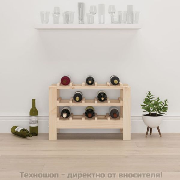 Поставка за вино 61,5x30x42 см масивна чамова дървесина