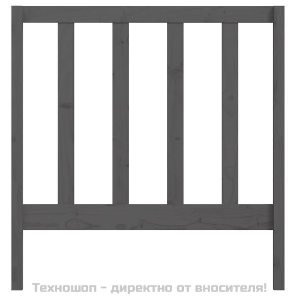 Горна табла за легло, сива, 95x4x100 см, бор масив