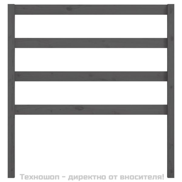 Горна табла за легло, сива, 95x4x100 см, бор масив