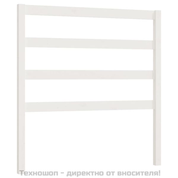 Горна табла за легло, бяла, 95x4x100 см, бор масив