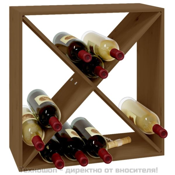 Шкаф за вино меденокафяв 62x25x62 см масивна дървесина бор