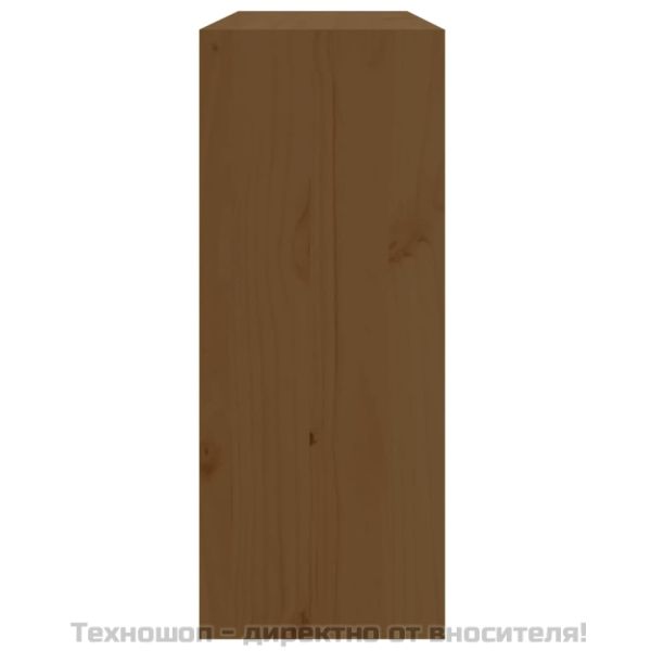 Шкаф за вино меденокафяв 62x25x62 см масивна дървесина бор
