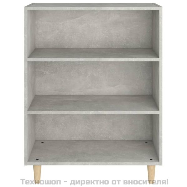 Сайдборд, бетонно сив, 69,5x32,5x90 см, инженерно дърво