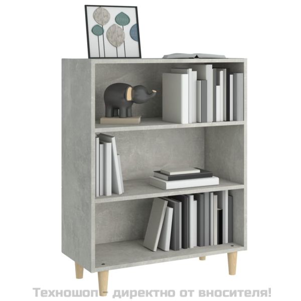 Сайдборд, бетонно сив, 69,5x32,5x90 см, инженерно дърво