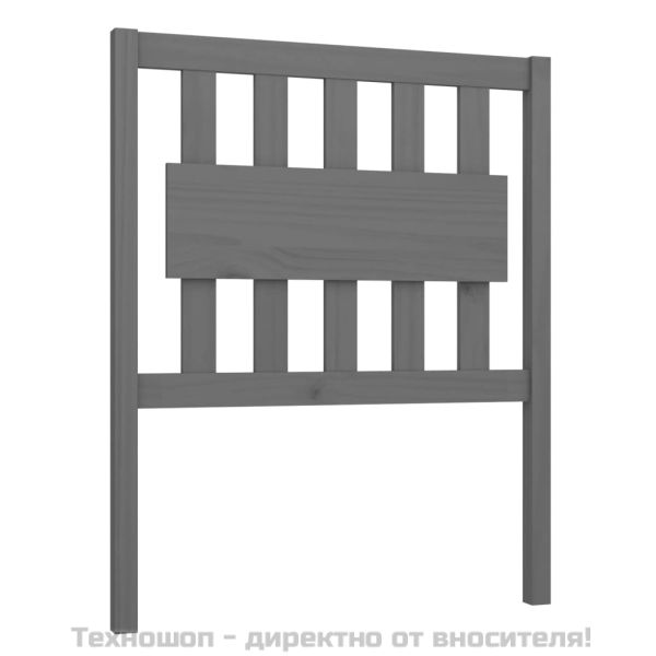 Горна табла за легло, сива, 80,5x4x100 см, бор масив
