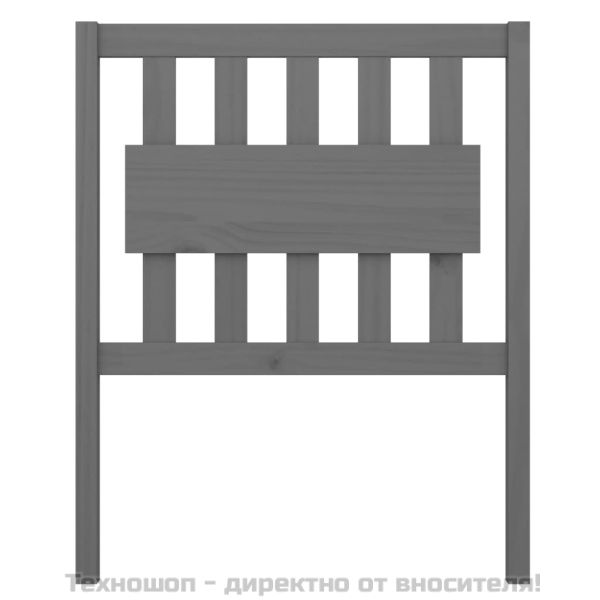 Горна табла за легло, сива, 80,5x4x100 см, бор масив