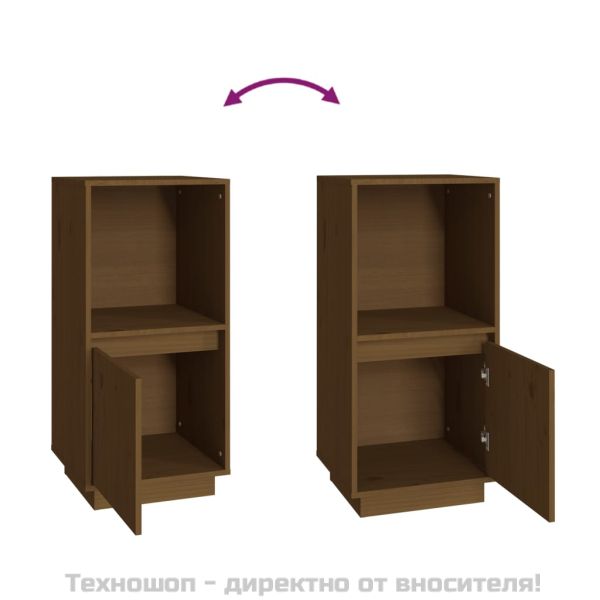 Сайдборд, меденокафяв, 38x35x80 см, бор масив