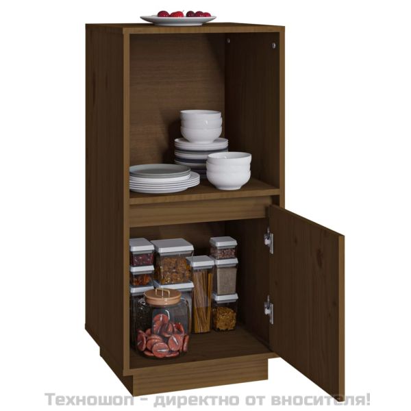 Сайдборд, меденокафяв, 38x35x80 см, бор масив