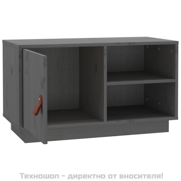 ТВ шкаф, сив, 70x34x40 см, бор масив