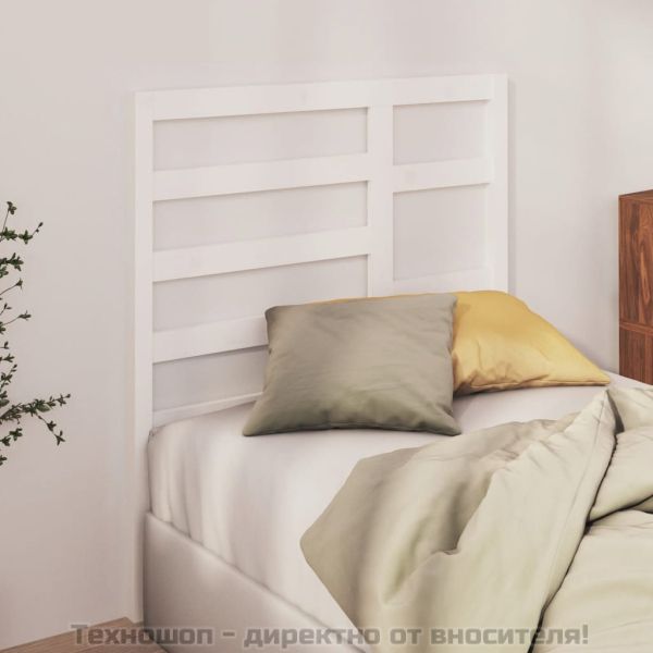 Горна табла за легло, бяла, 96x4x104 см, бор масив