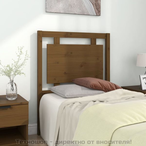 Горна табла за легло, меденокафява, 80,5x4x100 см, бор масив