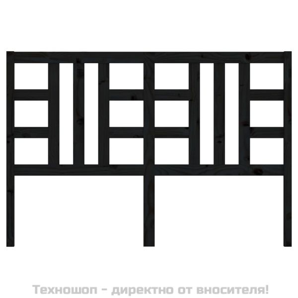 Горна табла за легло, черна, 166x4x100 см, бор масив