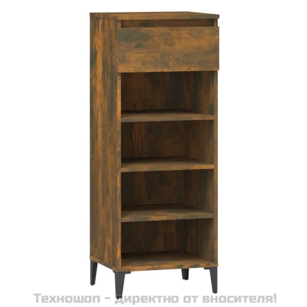 Етажерка за обувки, опушен дъб, 40x36x105 см, инженерно дърво