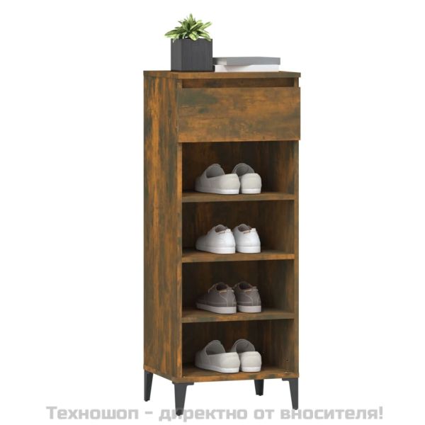 Етажерка за обувки, опушен дъб, 40x36x105 см, инженерно дърво