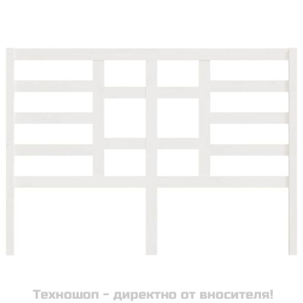 Горна табла за легло, бяла, 126x4x104 см, бор масив